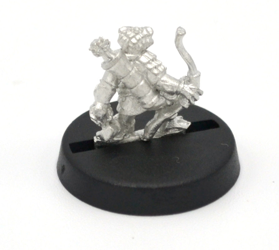 Unpainted pewter Grippli Ranger miniature, 12mm tall, another view