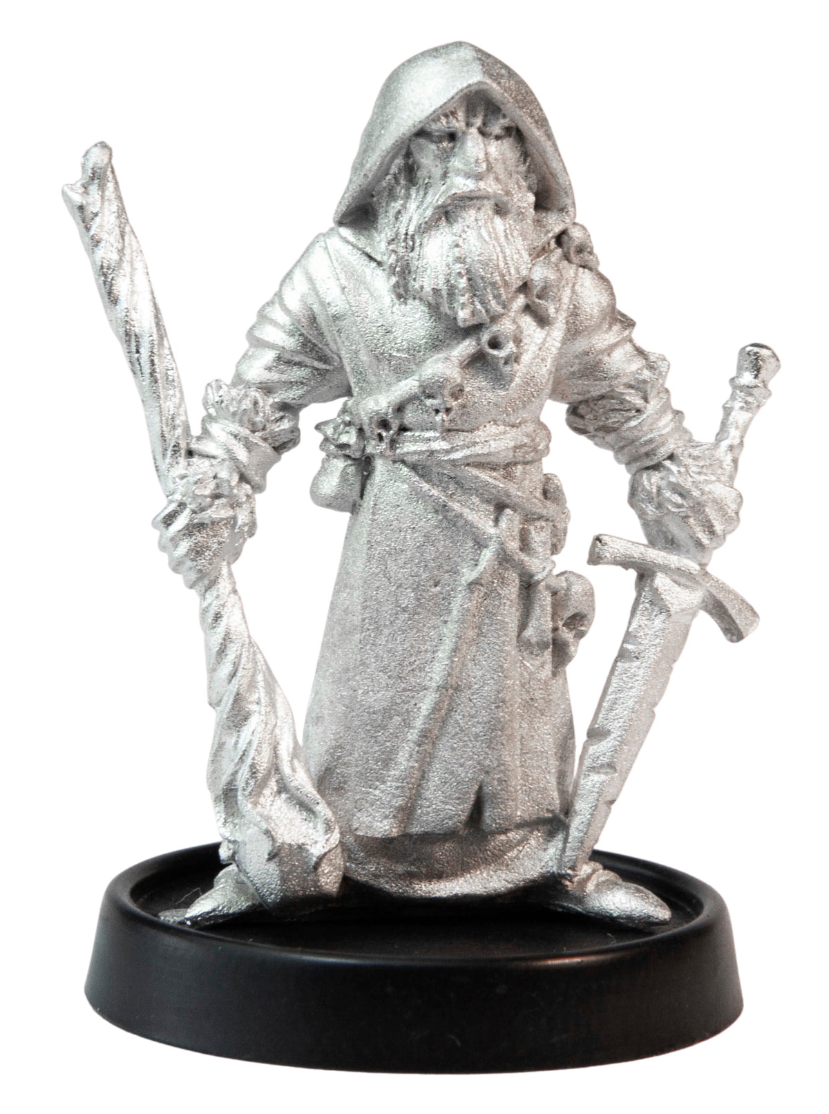 Unpainted pewter Male Human Hedgemage miniature, 38mm tall