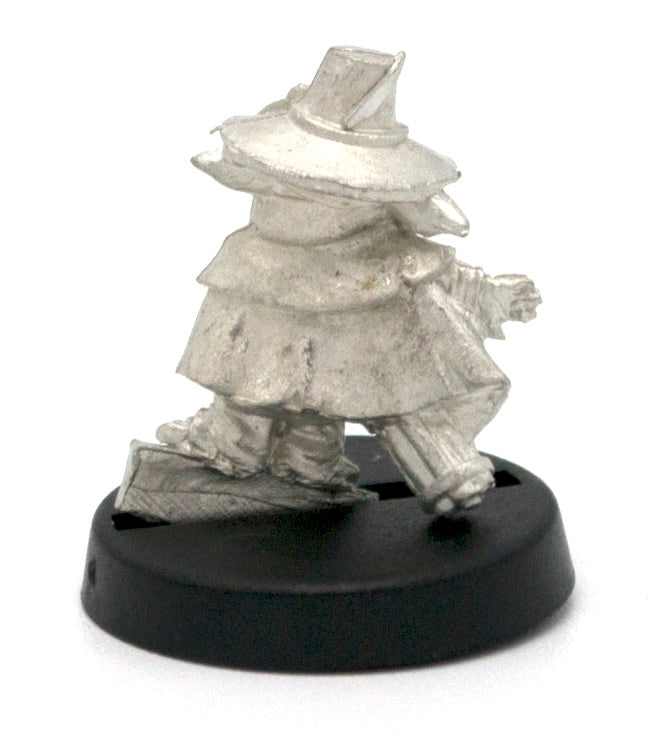 Unpainted pewter Gremlin Stranger miniature, 24mm tall, another view