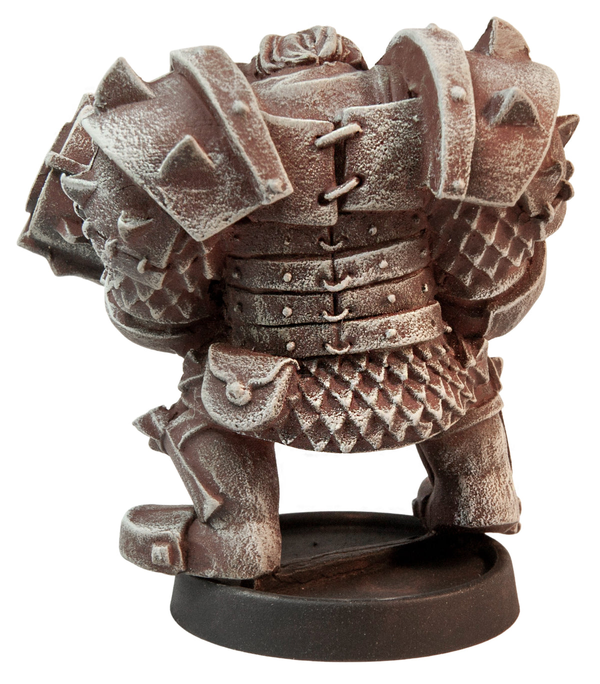 Primed pewter Male Orc Warrior miniature, 42mm tall, another view