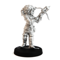Unpainted pewter Half-Orc Ranger Female miniature, 37mm tall