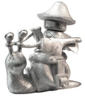 Unpainted pewter Mushroom Snail Rider miniature, 36mm tall