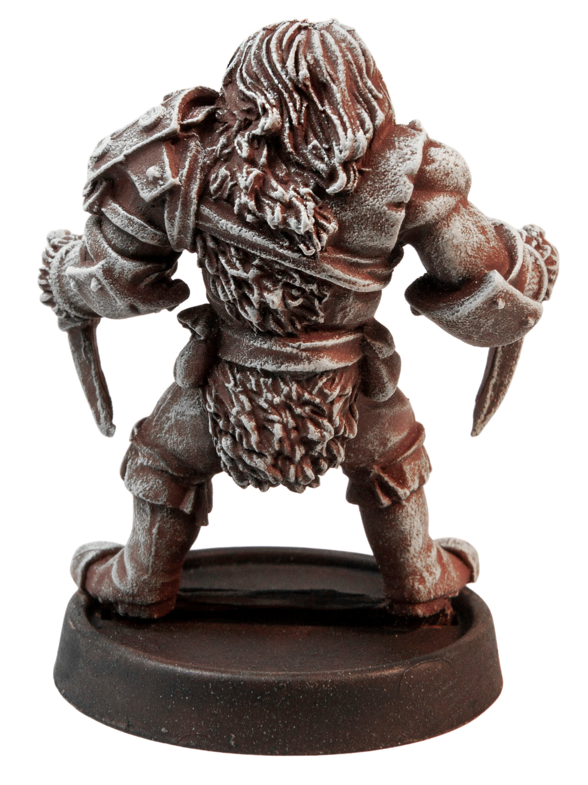 Primed pewter Male Human Dagger Hobo miniature, 38mm tall, another view