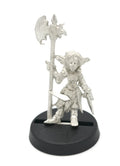 Unpainted pewter Gnome Undead miniature, 30mm tall, another view