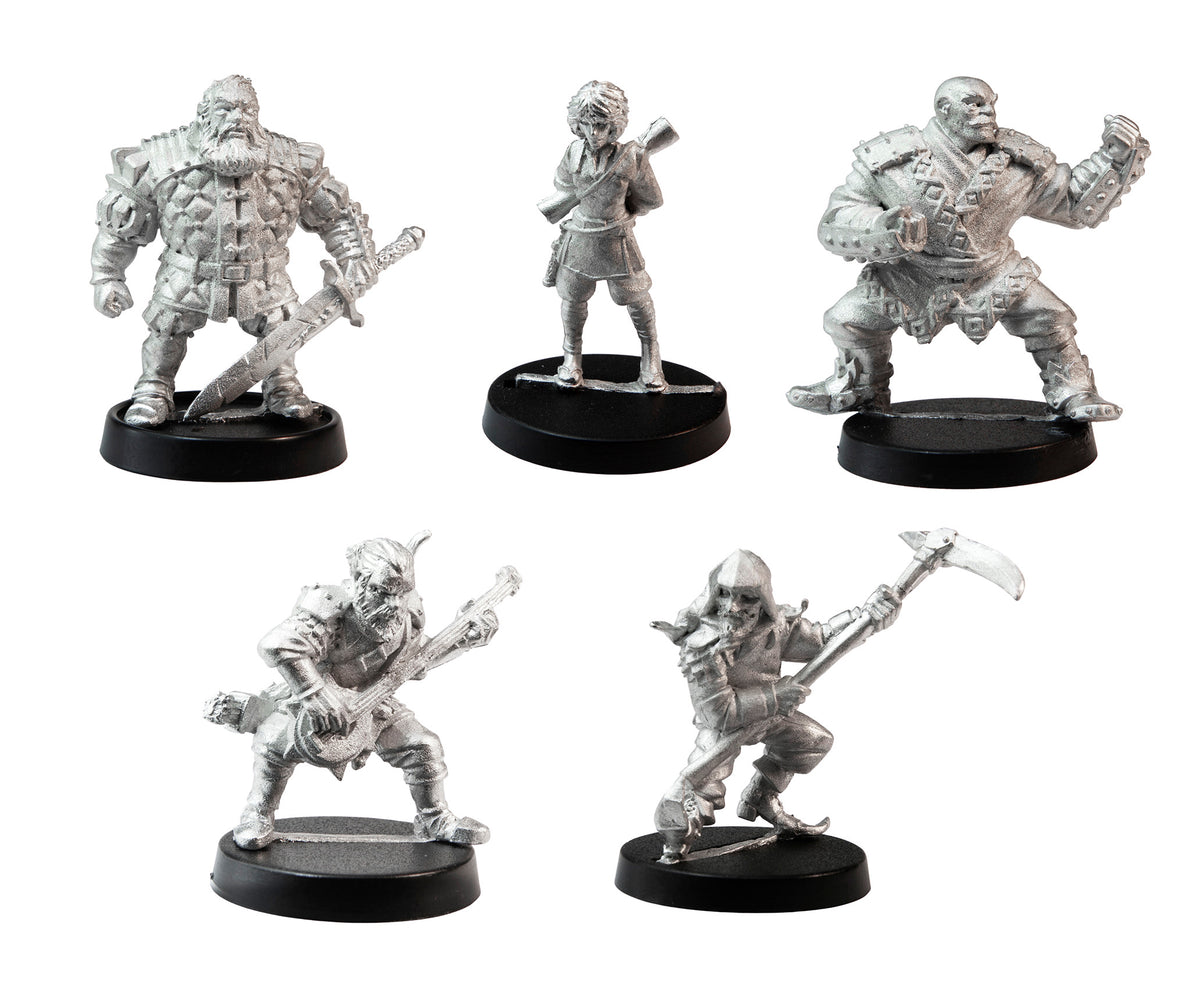Stonehaven Adventurers 2020 - 5 Piece Lord Rhatagon's Players Set, unpainted pewter miniatures