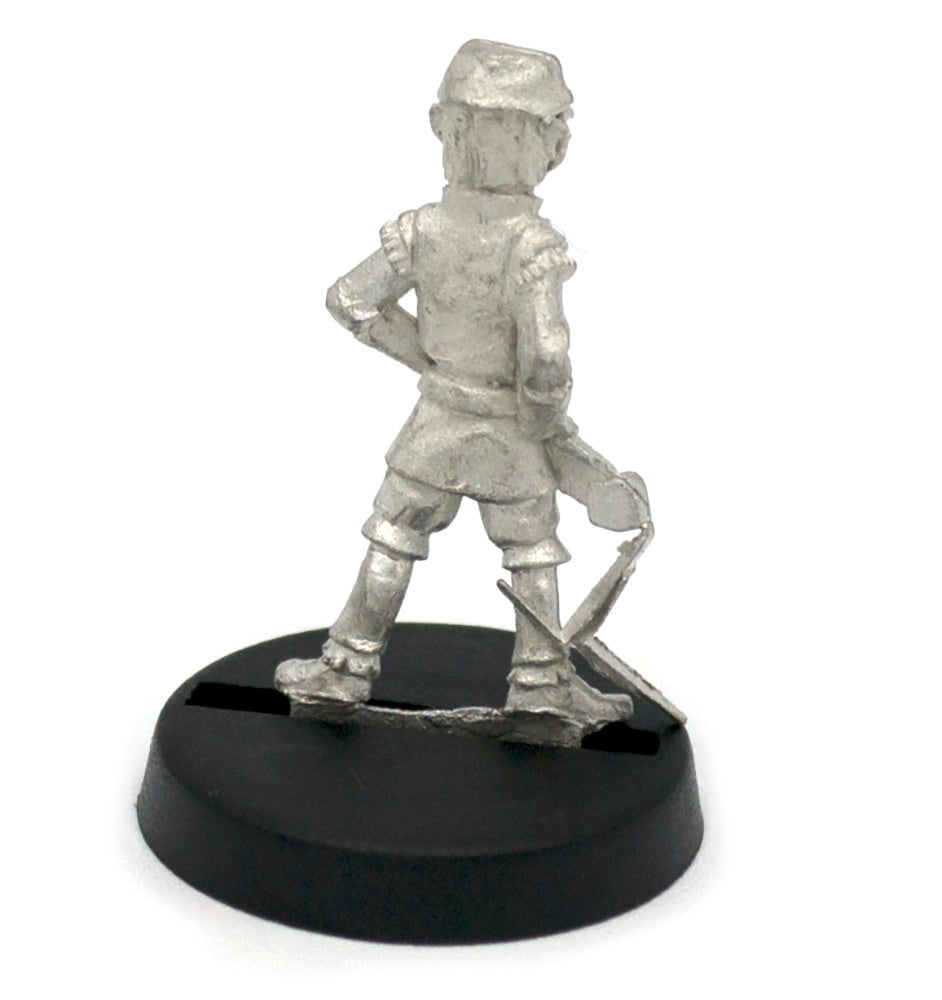 Unpainted pewter Elf Boy miniature, 25mm tall, another view