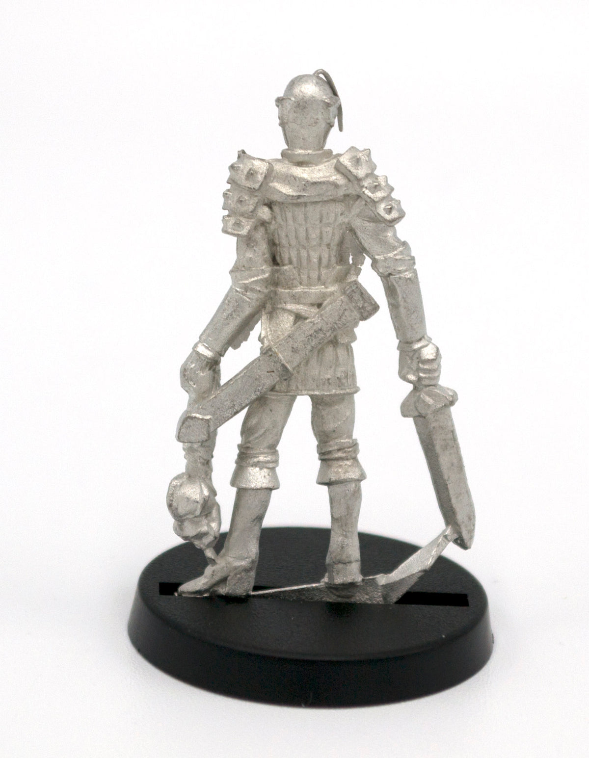 Unpainted pewter Elf Raider miniature, 34mm tall, another view