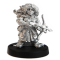 Unpainted pewter Dwarven Huntsman miniature, 25mm tall