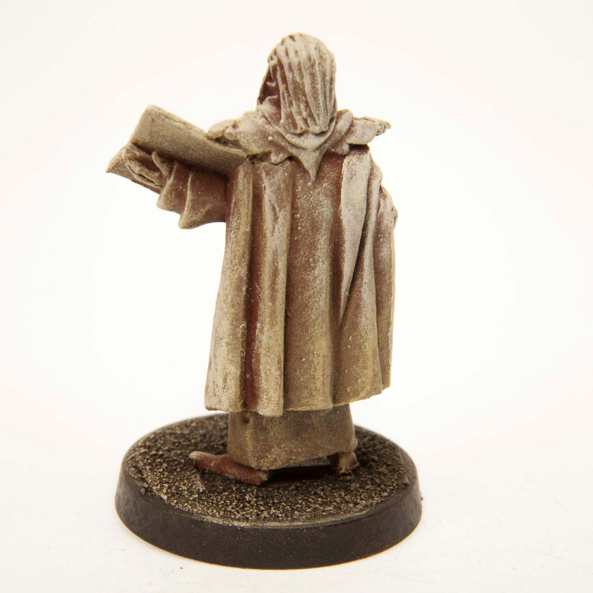 Primed pewter Elf Patriarch miniature, 34mm tall, another view