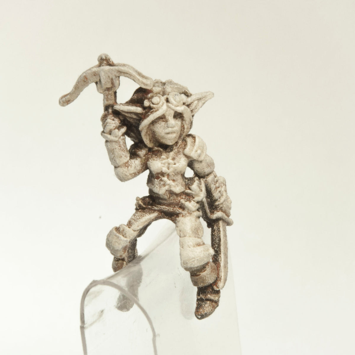 Primed pewter Gnome Scout Rider miniature, 23mm tall