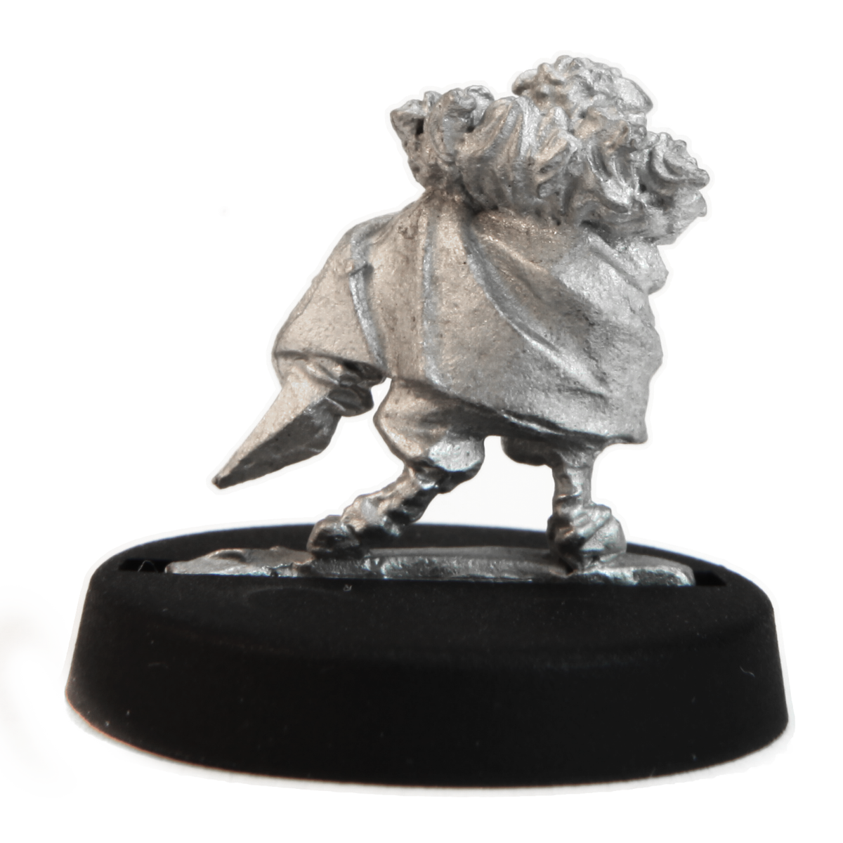 Unpainted pewter Le Flea miniature, 14mm tall, another view
