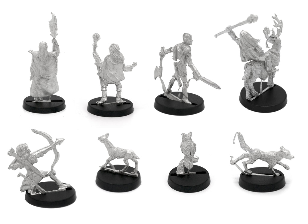 8 Piece Kral's Champions Set, unpainted pewter miniatures, another view