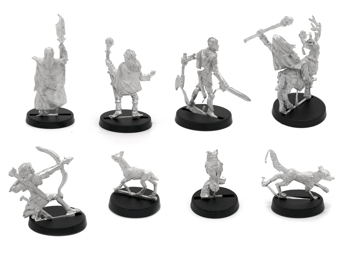 8 Piece Kral's Champions Set, unpainted pewter miniatures, another view