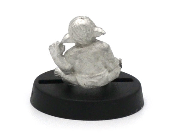 Unpainted pewter Half-Orc Baby miniature, 11mm tall, another view