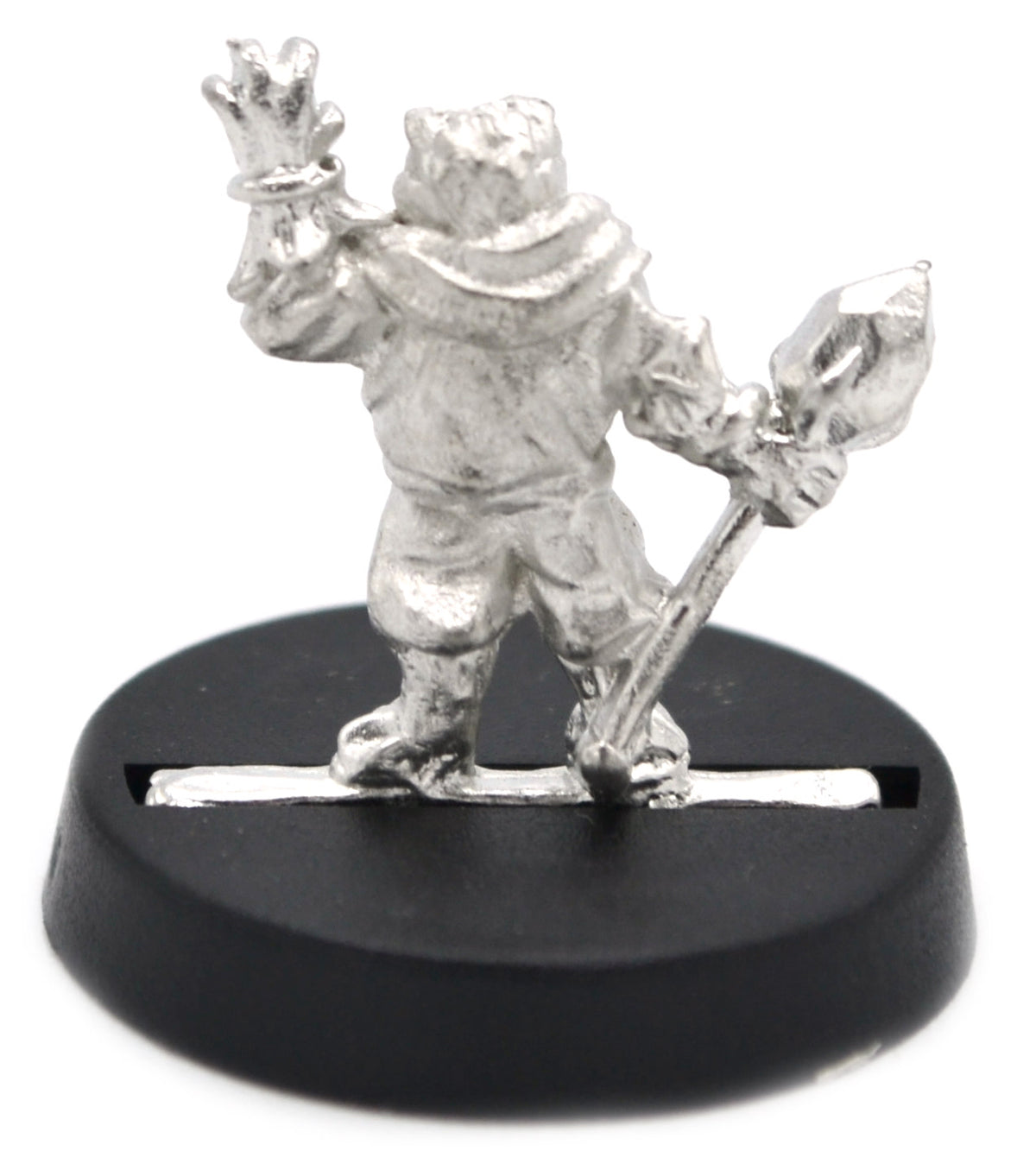 Unpainted pewter Grippli Ambassador miniature, 15mm tall, another view