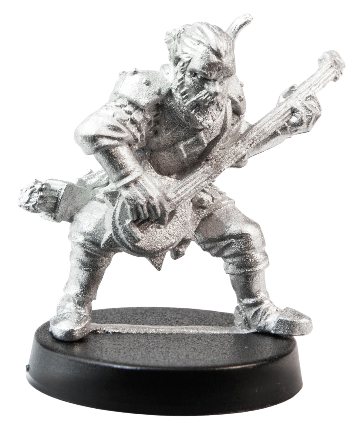 Unpainted pewter Male Human Bard miniature, 33mm tall
