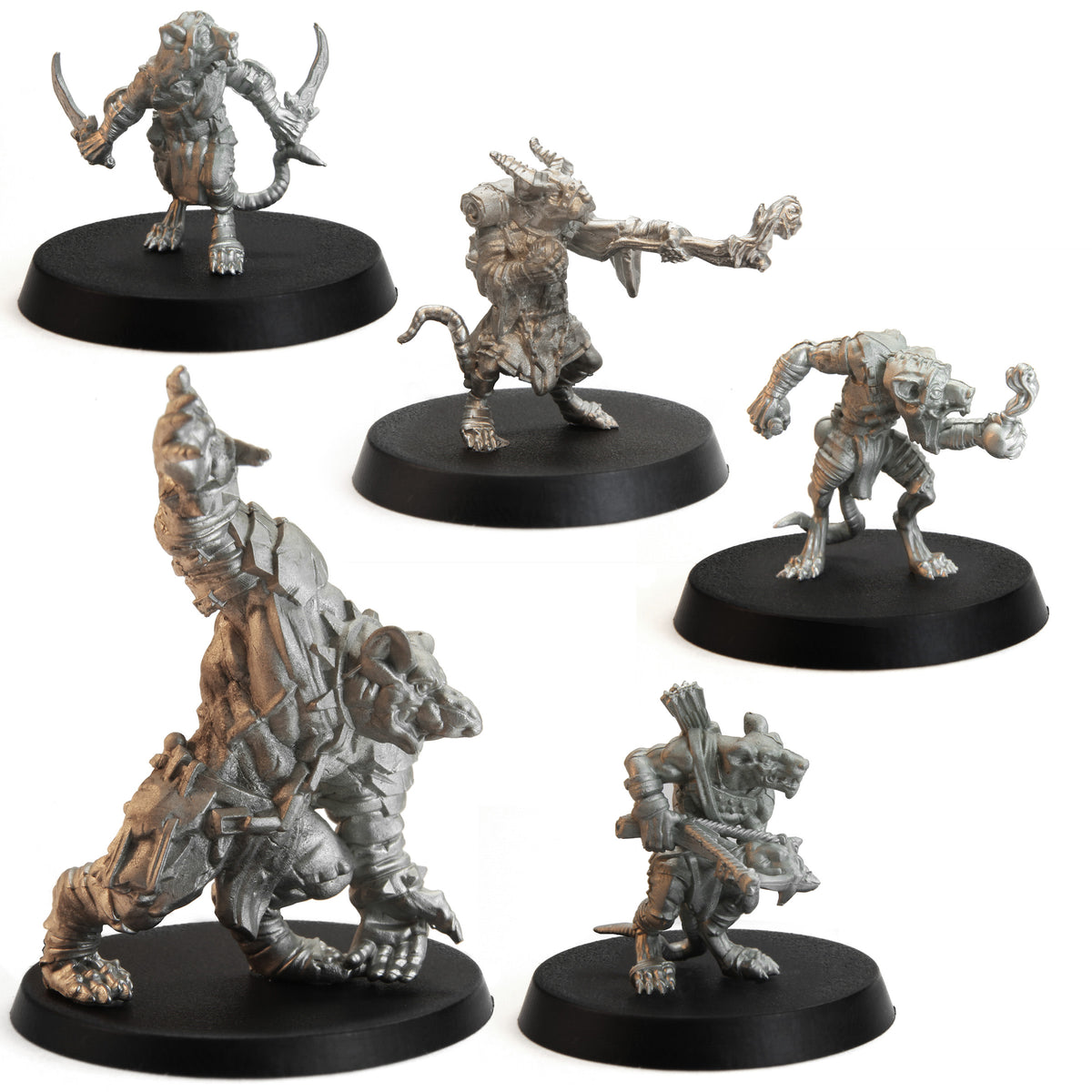 Tytantroll Ratman Set, 28mm Scale, unpainted pewter miniatures