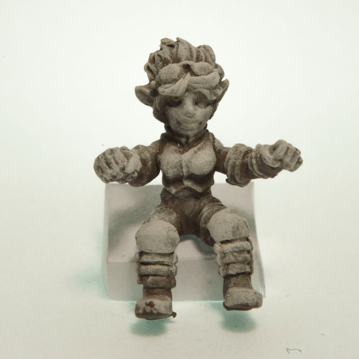 Primed pewter Gnome Titan Pilot miniature, 25mm tall