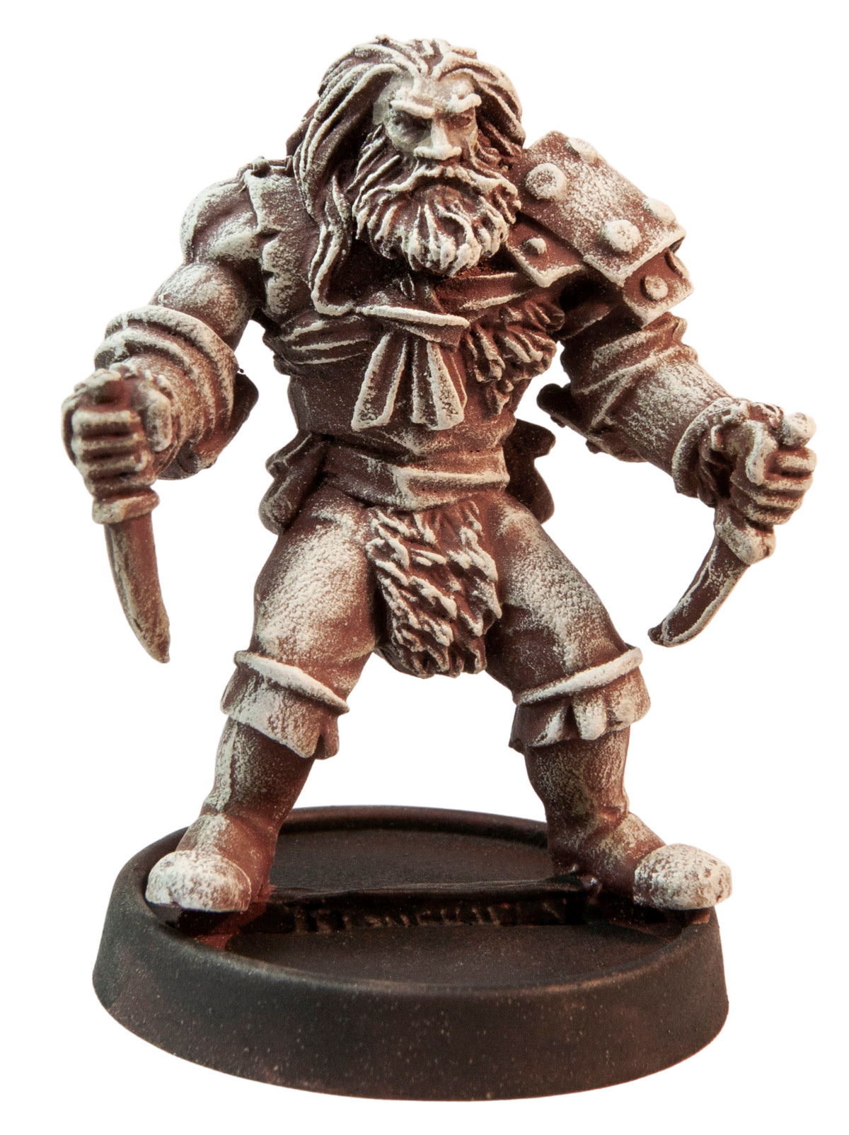 Primed pewter Male Human Dagger Hobo miniature, 38mm tall