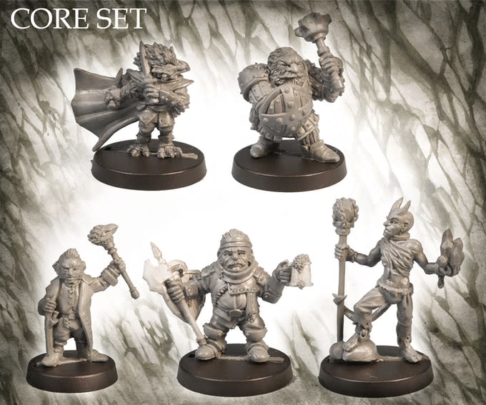 Stonehaven Adventurers 2020 - 5 Piece Doublecreek Watch Set, primed pewter miniatures