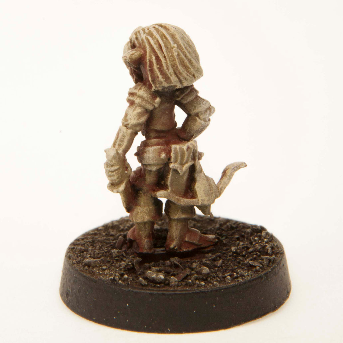 Primed pewter Gnome Scout miniature, 20mm tall, another view