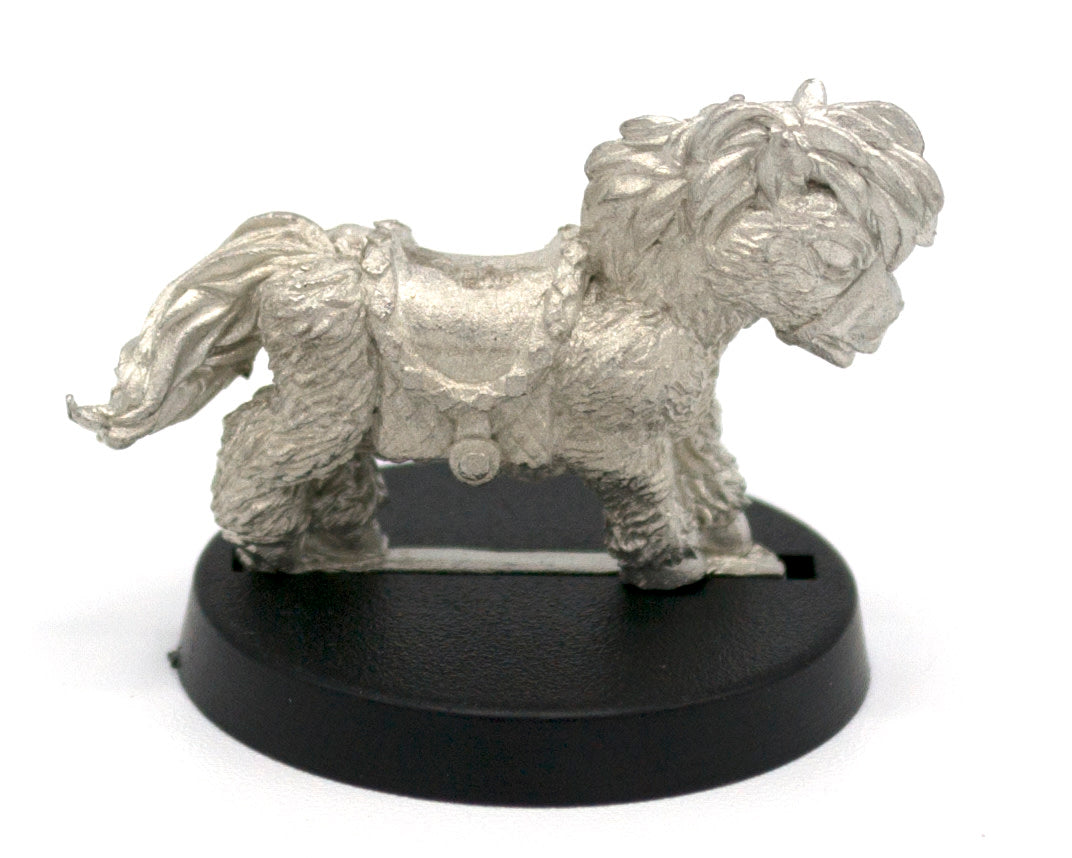 Unpainted pewter Short Pony miniature, 19mm tall, another view