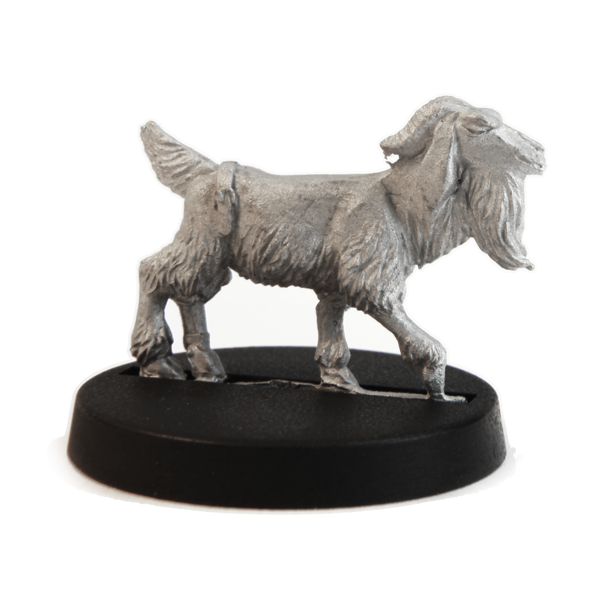 Unpainted pewter Goat miniature, 16mm tall