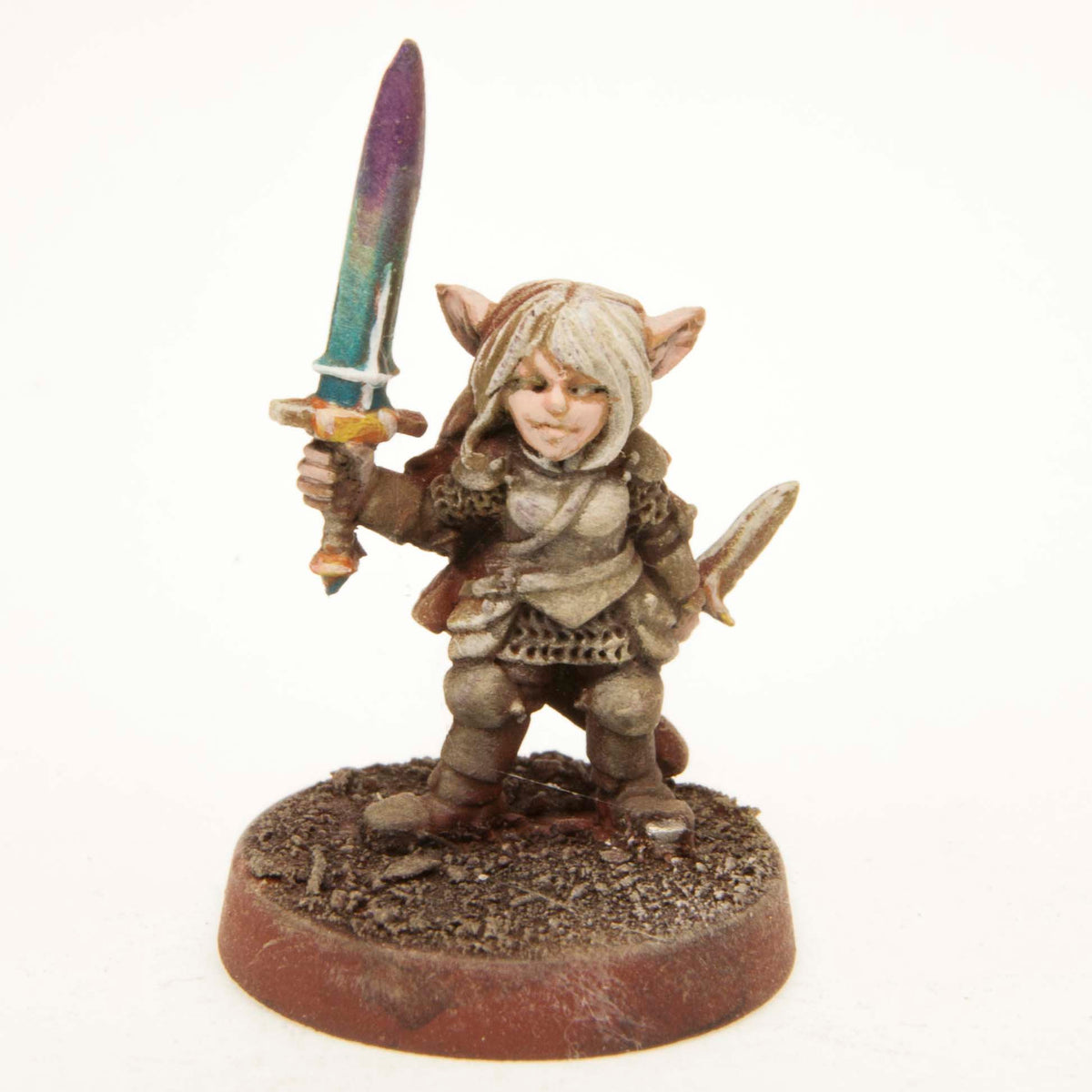 Gnome Paladin miniature, painted example (ships unpainted)
