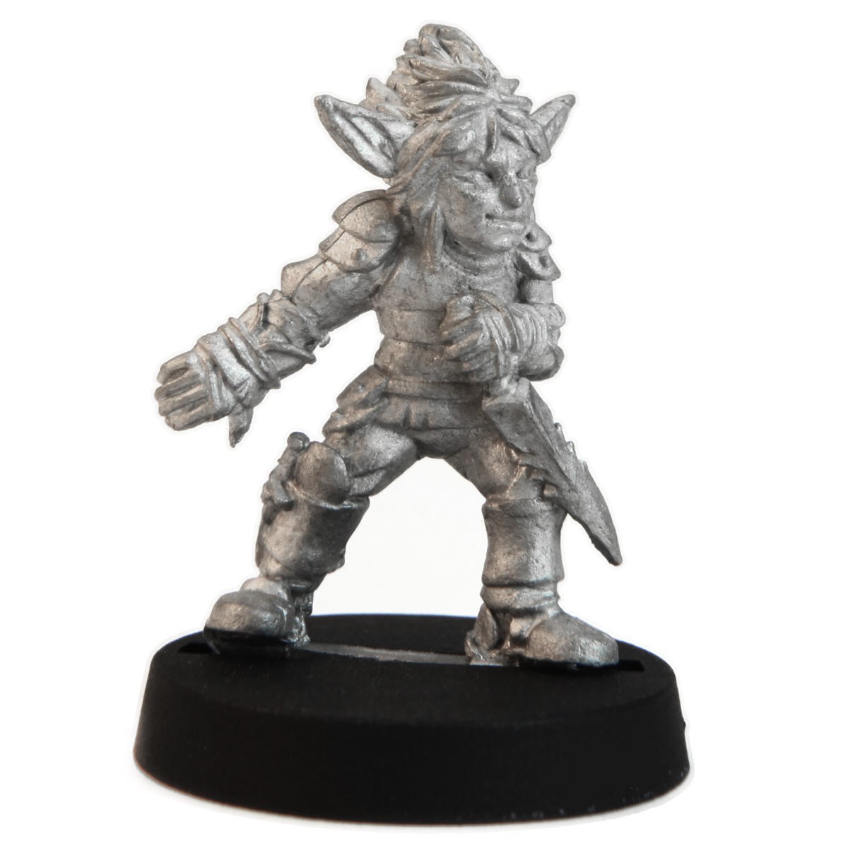 Unpainted pewter Gnome Thief miniature, 23mm tall