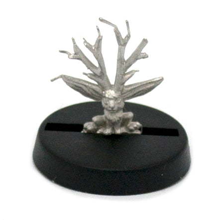 Unpainted pewter Jackalope miniature, 15mm tall, another view