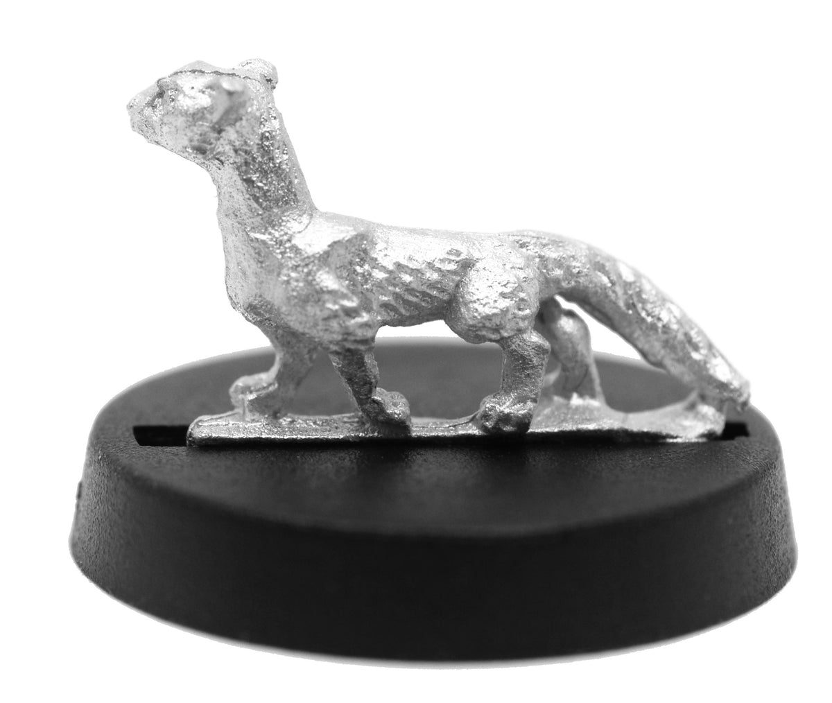 Unpainted pewter Another Ferret miniature, 10mm tall, another view