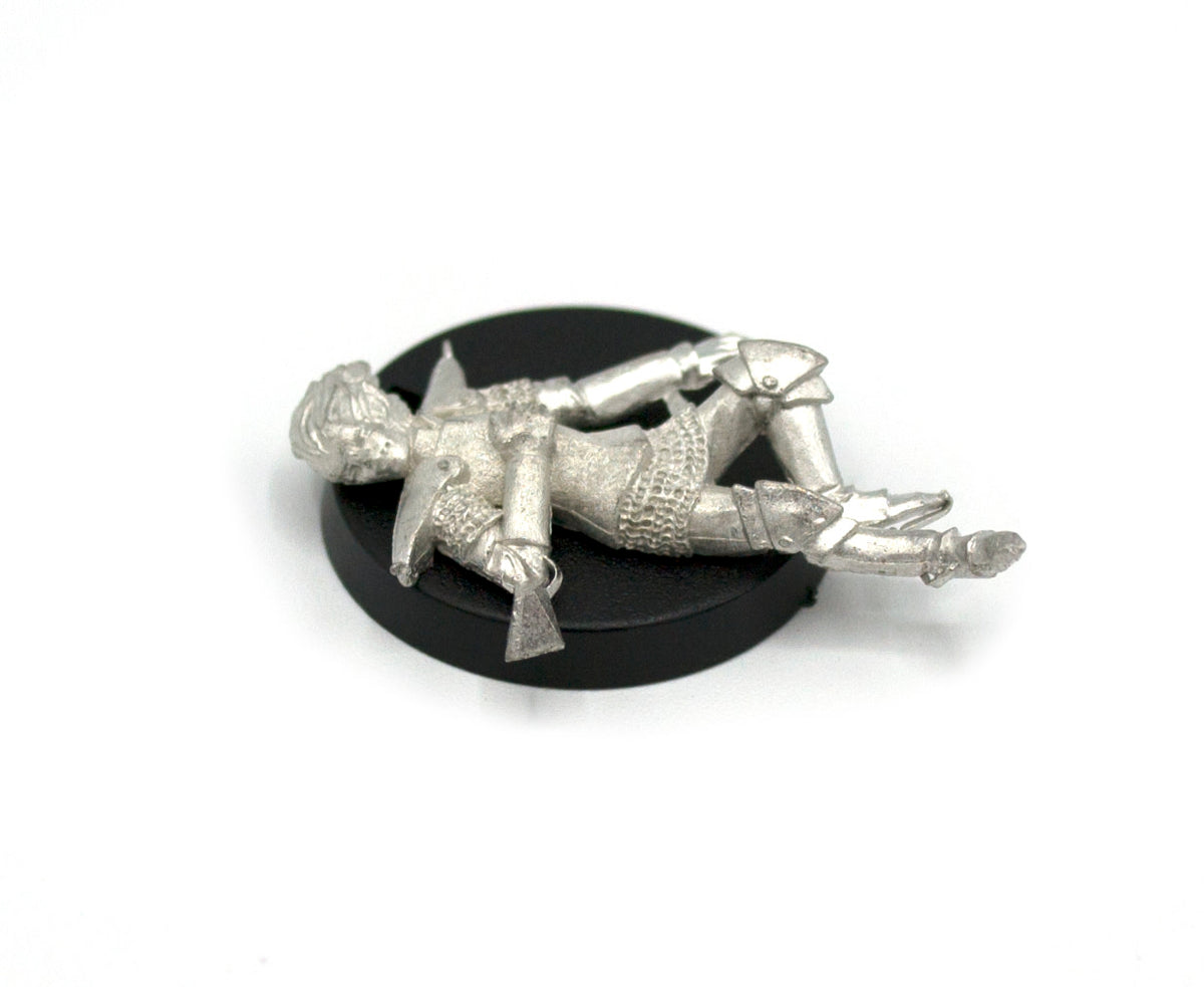 Unpainted pewter Elf Unconscious miniature, 34mm long