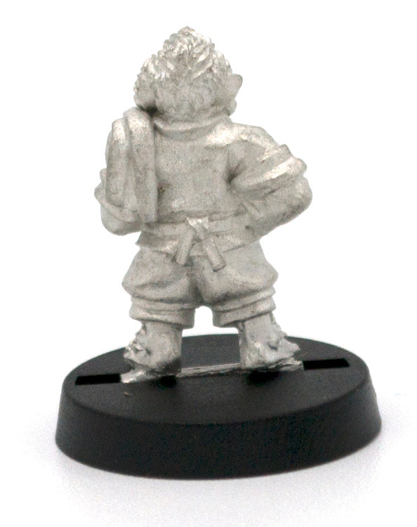 Unpainted pewter Halfling Barkeeper miniature, 20mm tall, another view