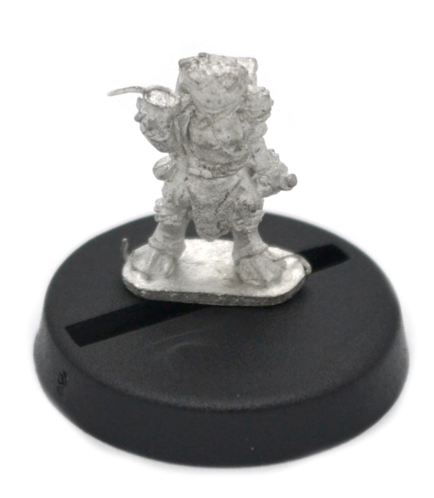 Unpainted pewter Grippli Potion Maker miniature, 15mm tall, another view