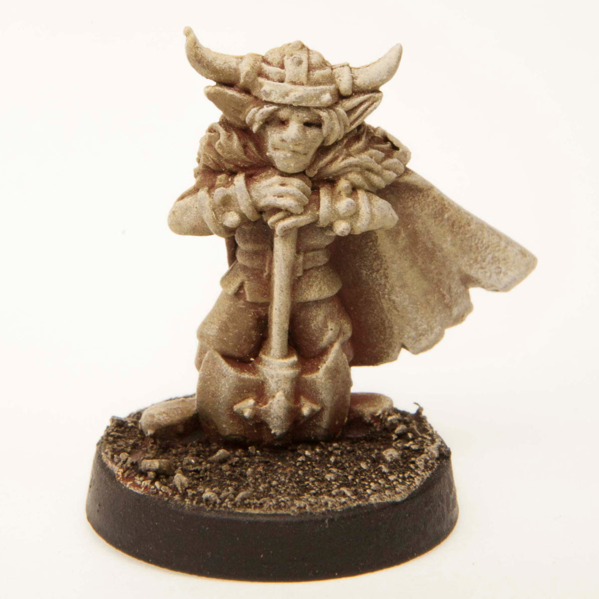 Primed pewter Gnome Viking miniature, 20mm tall