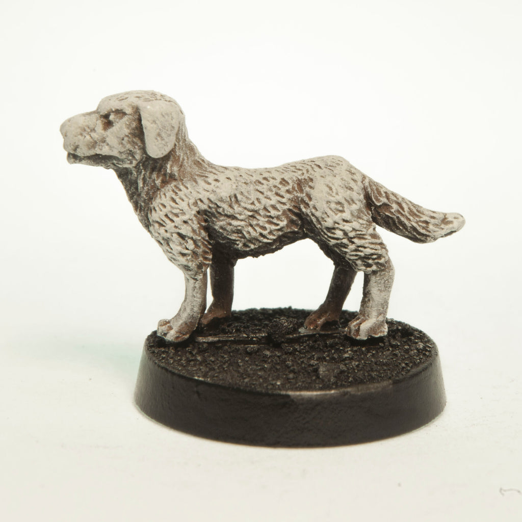 Primed pewter Labrador miniature, 15mm tall, another view