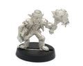 Unpainted pewter Gnome Brawler miniature, 23mm tall, another view