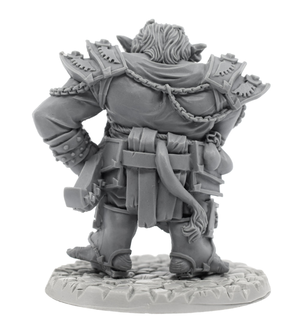 Unpainted resin Troll Captain miniature, 67mm tall, another view