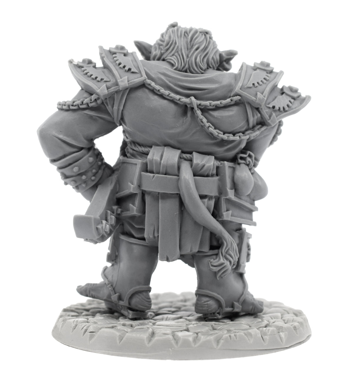 Unpainted resin Troll Captain miniature, 67mm tall, another view
