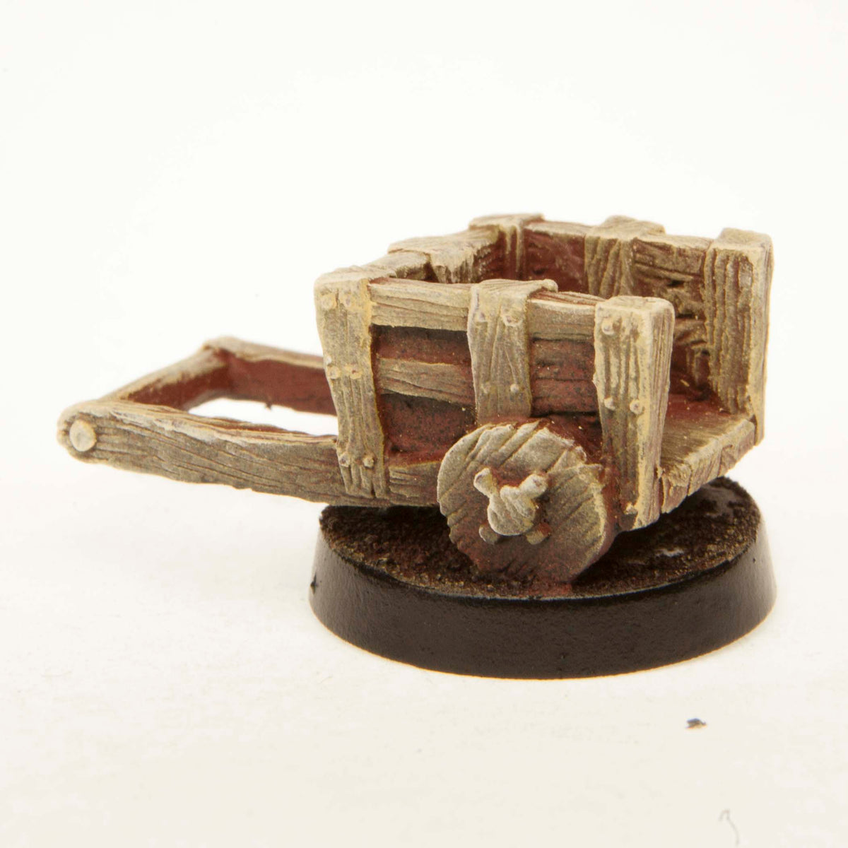 Primed pewter Cart with Contents miniature, 25mm tall
