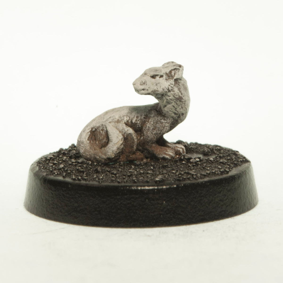 Primed pewter Ferret miniature, 8mm tall