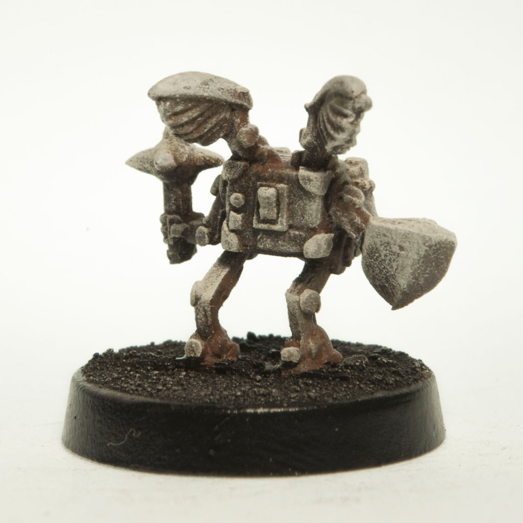 Primed pewter Modron Paladin miniature, 15mm tall, another view