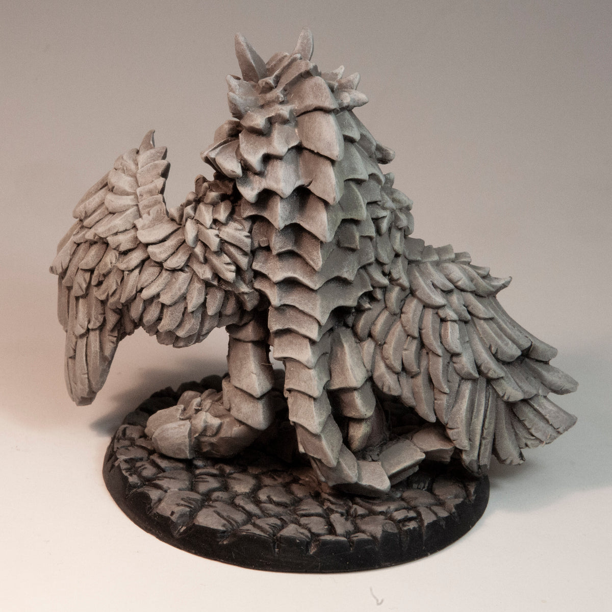 Primed resin Dire Owl miniature, 66mm tall, another view