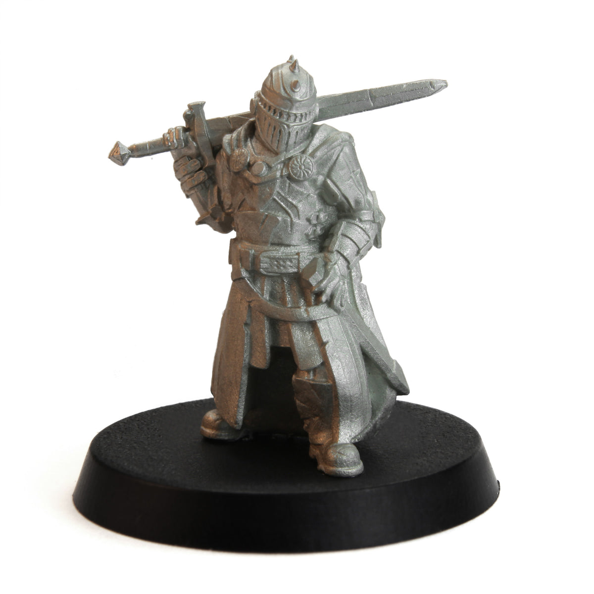 Unpainted pewter Tytantroll Guard Captain miniature, 36mm tall
