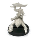 Unpainted pewter Gremlin Raider Mounted miniature, 30mm tall, another view