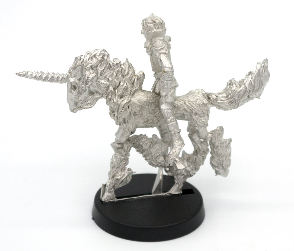 Unpainted pewter Elf Grand Marshall Mounted miniature, 40mm tall, another view