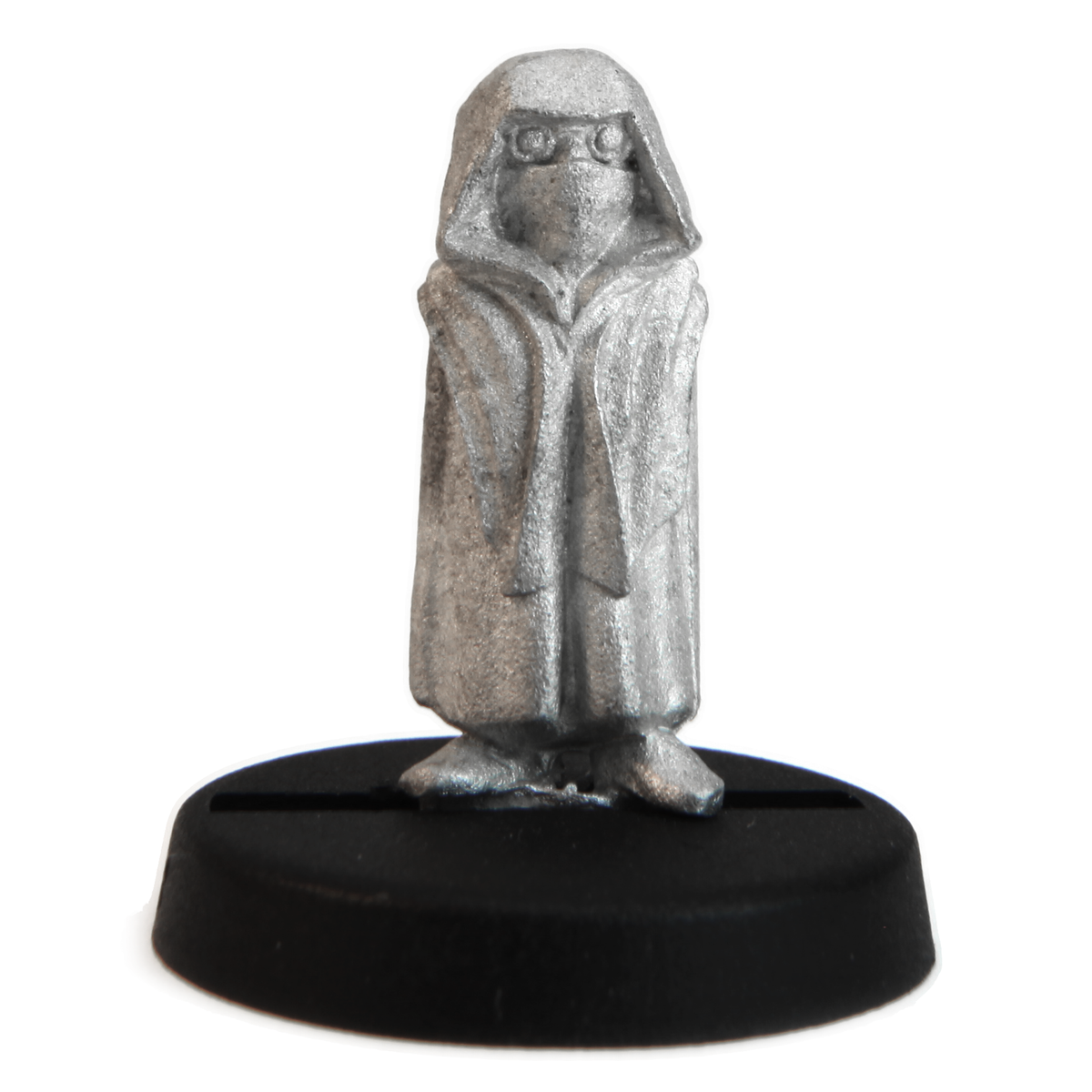 Unpainted pewter Gnome Shrouded Figure miniature, 18mm tall