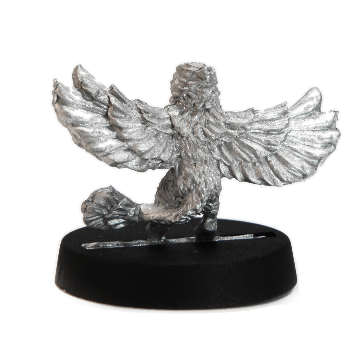 Unpainted pewter Gryphon Chick miniature, 14mm tall, another view