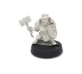 Unpainted pewter Halfling Paladin miniature, 22mm tall, another view