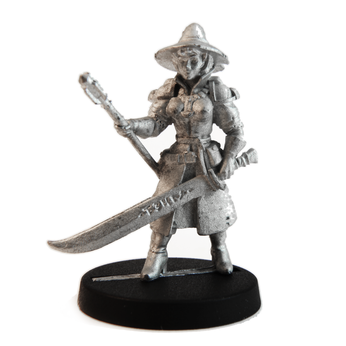Unpainted pewter Human Wizard miniature, 35mm tall